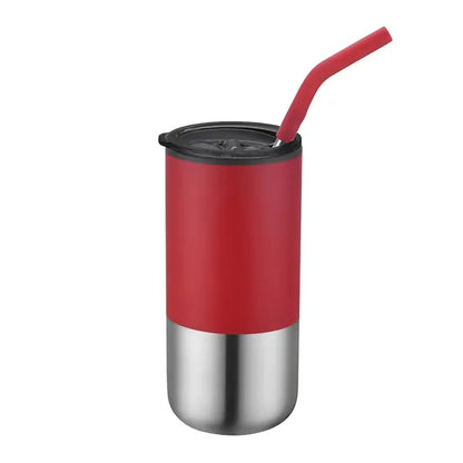 16oz. Double Wall SS / PP Tumbler w/Silicone Sip Steel Straw