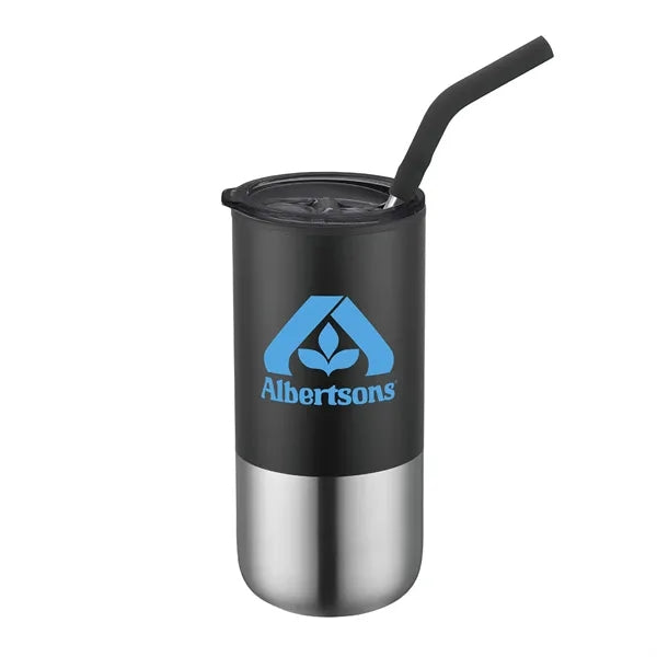 16oz. Double Wall SS / PP Tumbler w/Silicone Sip Steel Straw