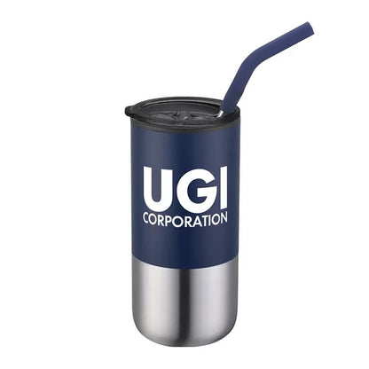 16oz. Double Wall SS / PP Tumbler w/Silicone Sip Steel Straw