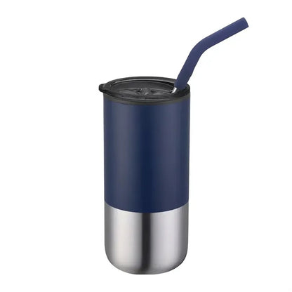 16oz. Double Wall SS / PP Tumbler w/Silicone Sip Steel Straw