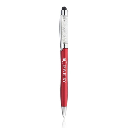 Slender Crystalline Plastic Ballpoint Pen with Stylus