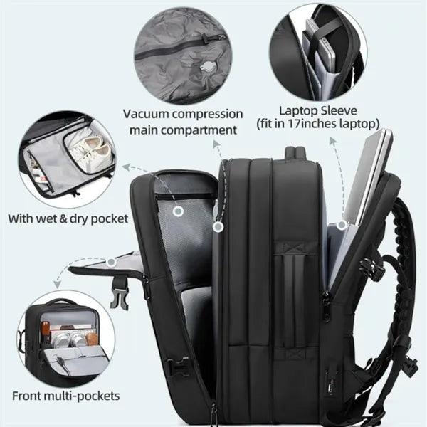 18In Compressible Anti-Theft Backpack