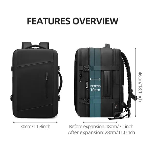 18In Compressible Anti-Theft Backpack