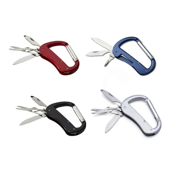 Multi-Tool Carabiner with Knife & Scissors