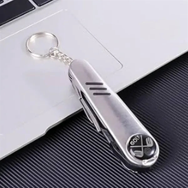 Multi-Function Golf Divot Tool with Knife & Brush