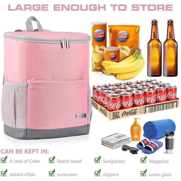 Insulated Cooler Backpack for Travel, Camping, Beach