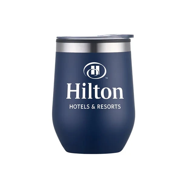 12oz. Double Wall SS / PP Wine Mug with Clear Lid