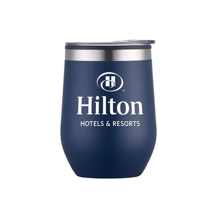 12oz. Double Wall SS / PP Wine Mug with Clear Lid