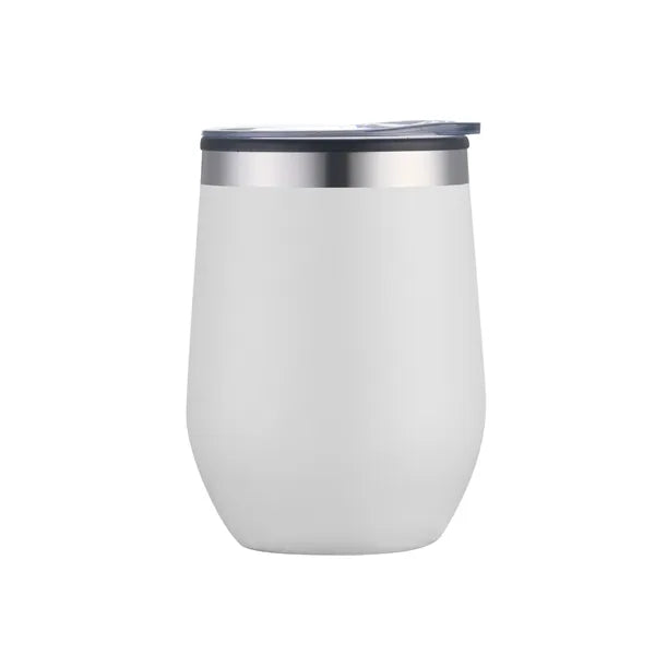 12oz. Double Wall SS / PP Wine Mug with Clear Lid