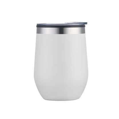 12oz. Double Wall SS / PP Wine Mug with Clear Lid