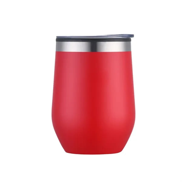 12oz. Double Wall SS / PP Wine Mug with Clear Lid