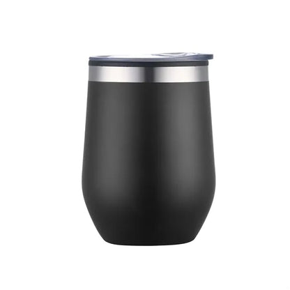 12oz. Double Wall SS / PP Wine Mug with Clear Lid