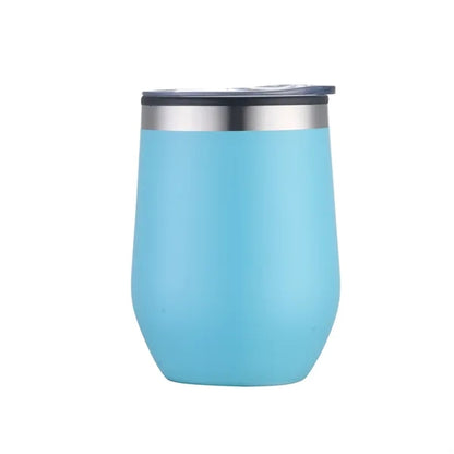 12oz. Double Wall SS / PP Wine Mug with Clear Lid