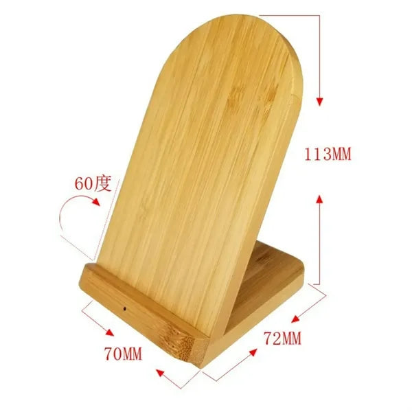 Eco-Friendly Bamboo Wireless Charging Stand for Smartphones