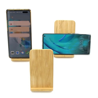 Eco-Friendly Bamboo Wireless Charging Stand for Smartphones