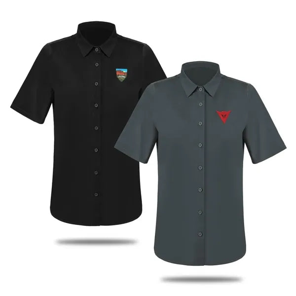 Full Color Women's Short Sleeve Woven Twill Shirt