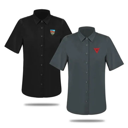 Full Color Women's Short Sleeve Woven Twill Shirt
