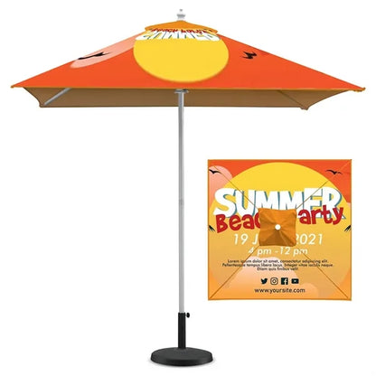 7' Square Commercial Aluminum Market Umbrella (Full Color)