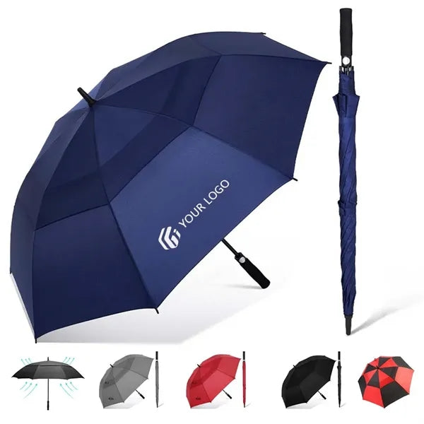 Extra large double canopy auto travel rain golf umbrella