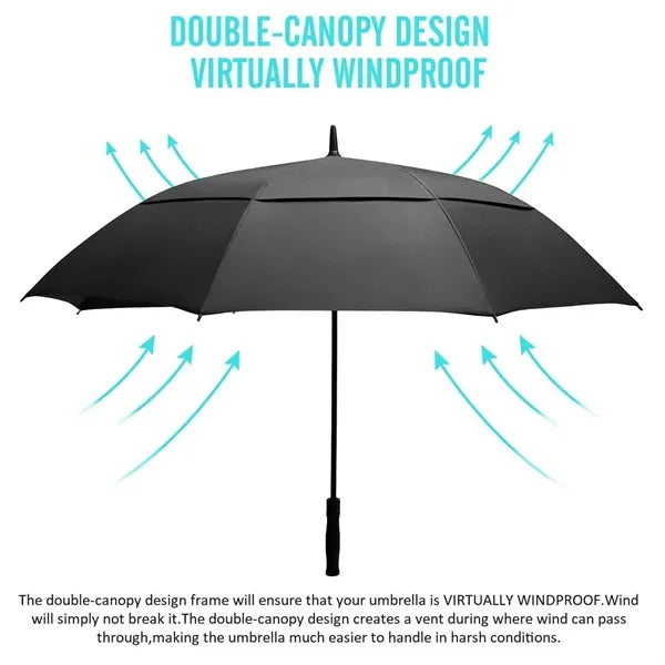 Extra large double canopy auto travel rain golf umbrella