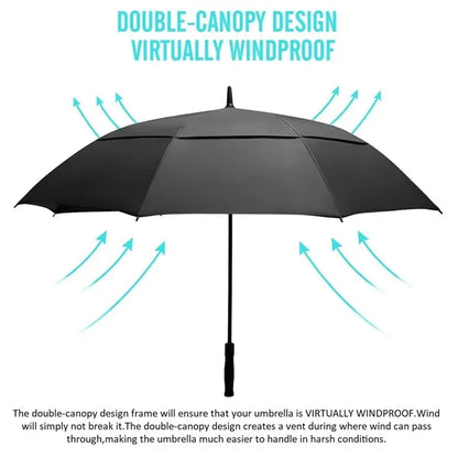 Extra large double canopy auto travel rain golf umbrella