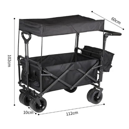 Foldable Canopy Wagon Garden Cart