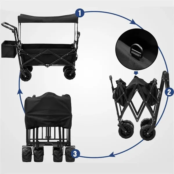 Foldable Canopy Wagon Garden Cart