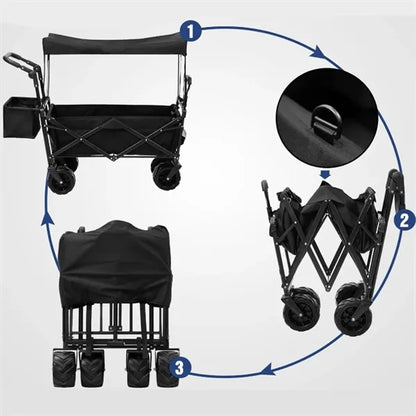 Foldable Canopy Wagon Garden Cart