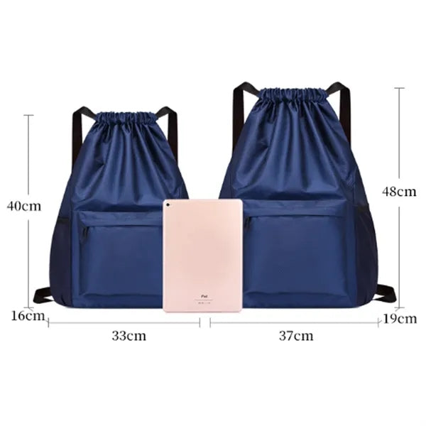 Drawstring Backpack with Wet and Dry Compartments