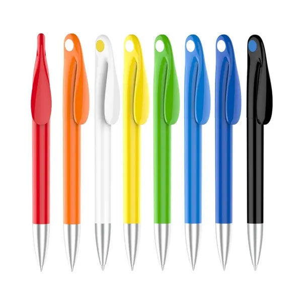 Custom Plastic Ballpoint Pen with Unique Clip Design