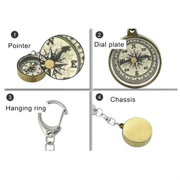 Mini Compass Keychain for Outdoor