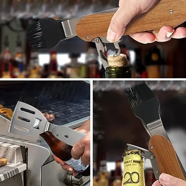 Foldable Cookware BBQ Tool Brush Fork Opener Grill