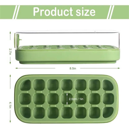 21 Pcs Press-Type Silicone Ice Cube Trays Scoop Container