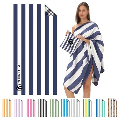 Large Quick Dry Soft Stripe Travel Camping Pool Beach Towel