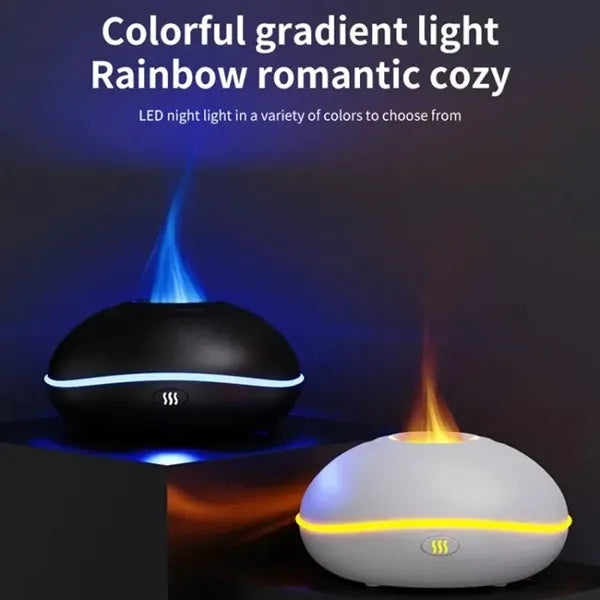 Frisbee Led Essential Oil Aroma Diffuser Flame Humidifier