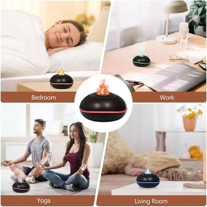 Frisbee Led Essential Oil Aroma Diffuser Flame Humidifier
