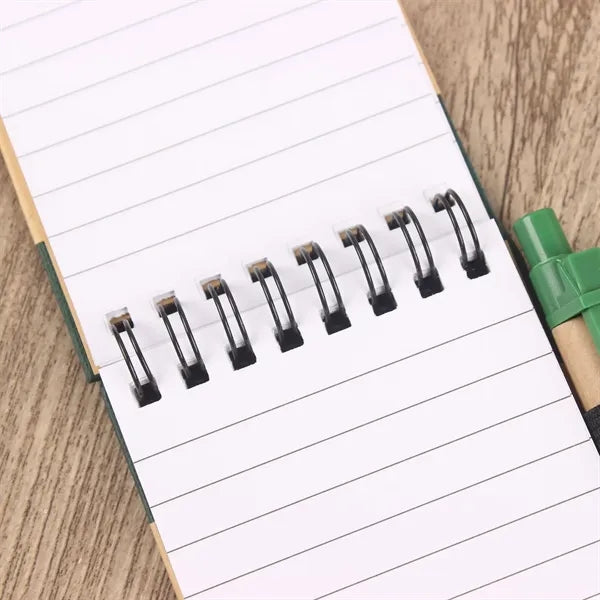 Recycled Spiral Notebook With Pen And Elastic Closure