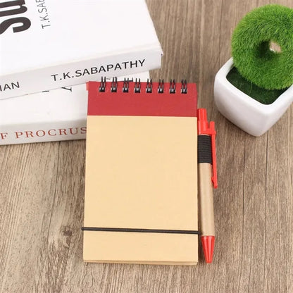 Recycled Spiral Notebook With Pen And Elastic Closure