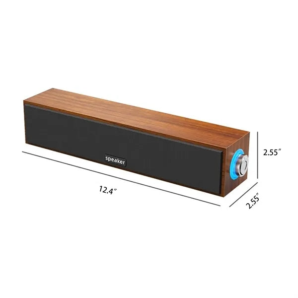 Wired Bluetooth Speaker With USB And 3.5mm Aux Input Wood