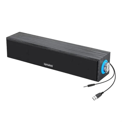 Wired Bluetooth Speaker With USB And 3.5mm Aux Input Wood