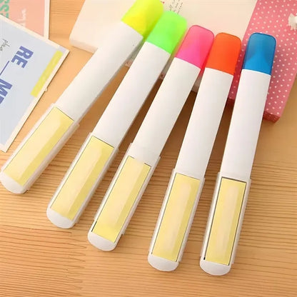 Dual Function Highlighter Pen With Built In Sticky Notes