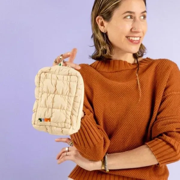 LIL BIZ POUCH - CLOUD QUILTED MATERIAL