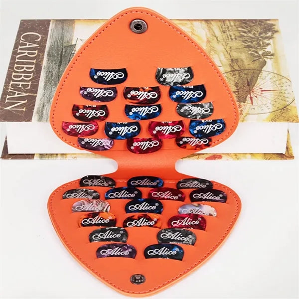 Guitar Pick Storage Case w/ Organizer for Music Accessories