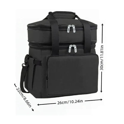 18L Insulated Cooler Bag Large Capacity Dual Compartments