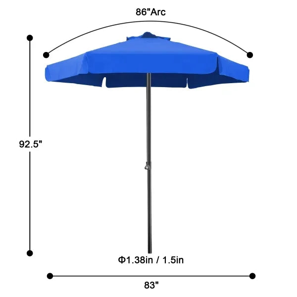 7' Aluminum Patio Umbrella with 6 Panels