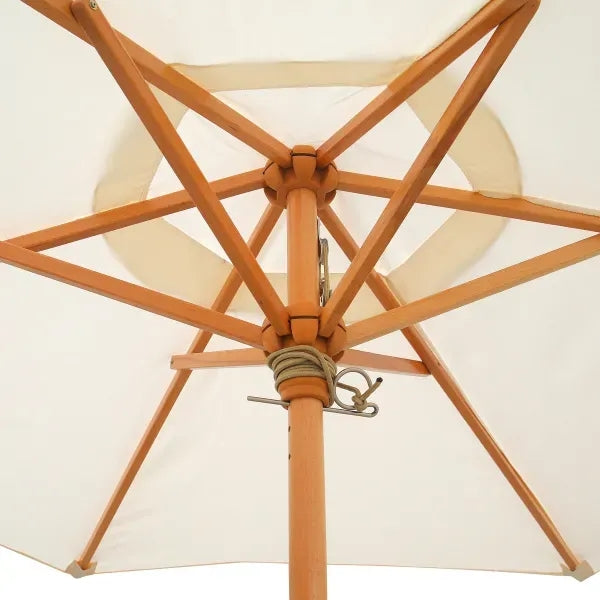 7' Wood Market Umbrella w/ 6 Panel Full Color