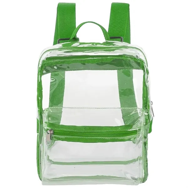 Mini Clear PVC Transparent Backpack, Front Accessory Pocket