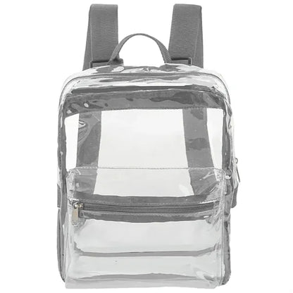 Mini Clear PVC Transparent Backpack, Front Accessory Pocket