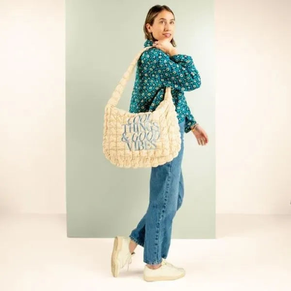 CARRYALL SHOULDER BAG - CLOUD QUILTED MATERIAL