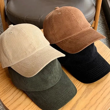 Corduroy Baseball Cap Vintage Adjustable Dad Hat